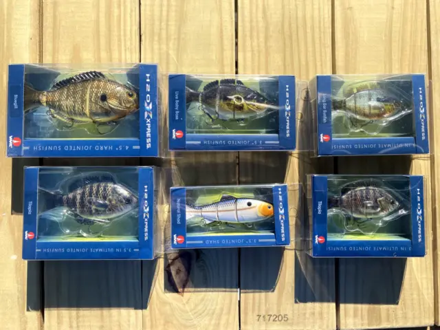 LOT OF 6 New H2O Xpress Fishing Lures Jointed Sunfish, Crappie, Bass, Red  Ear $17.99 - PicClick