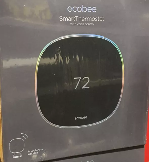 Ecobee4 Smart Thermostat, with remote (2nd) Smart Sensor included for other room