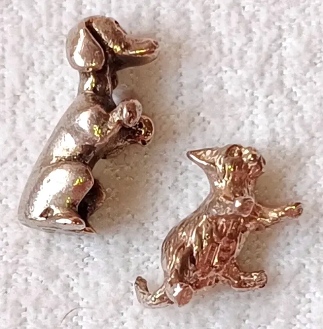 800 Silver 2 Miniatures, Animal, Chien and Cat