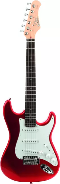 Guitare Electrique 3/4 Type Strat Chrome Red Eko S100Red