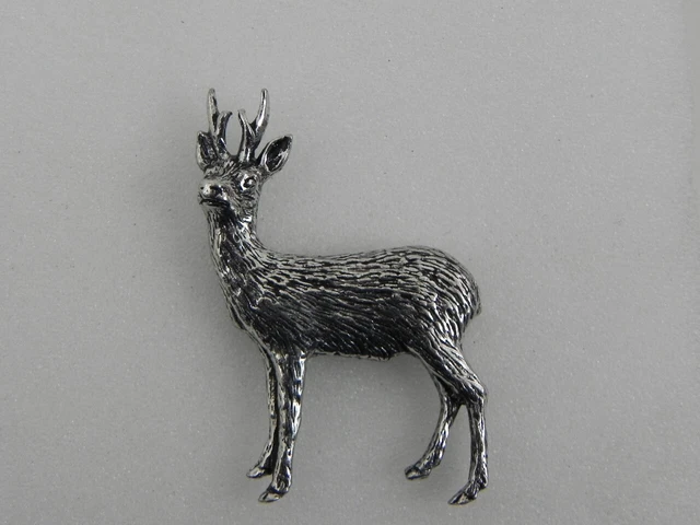 Corzo Pin de Solapa Ciervo Pin Caza Regalo Adorno Bock Cornamenta Nuevo