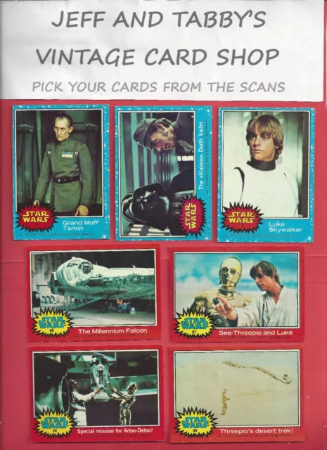 1977 Topps Star Wars 1St And 2Nd Series / See Drop Down Menu