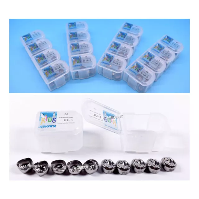 5x/Lot Stainless Steel Dental Kids Primary Molar Crowns Pediatric crown 48 Sizes