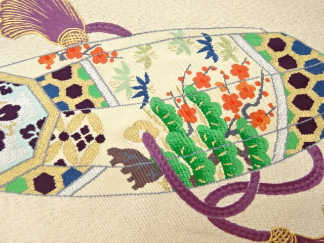 6150621: Japanese Kimono / Antique Nagoya Obi / Embroidery / Shochikubai
