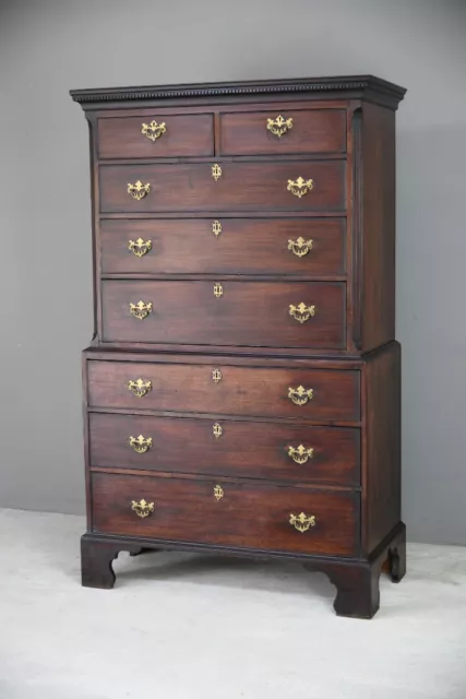 Antique Mahogany Georgian Chest on Chest George III Chest of Drawers