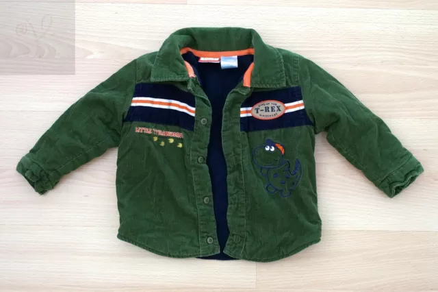 Baby Togs Boys Kids Toddlers Corduroy Dinosaur T-Rex Jacket Green Blue 24 Months