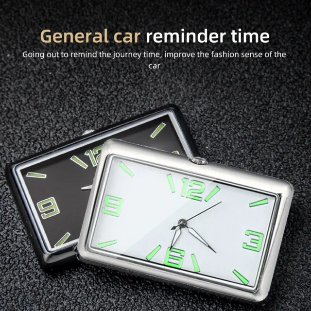 Mini Quartz Analog Watch Stick-On Clock Luminous Square Watch For Car Motorcycle