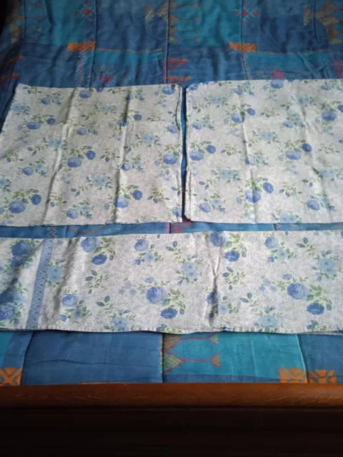 Drap plat fleuri 270 cm pour lit de 2 personnes coton + 2 taies 58 X 58 cm