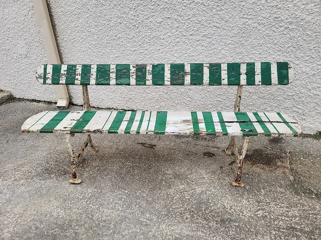 ANCIEN BANC DE Jardin En Fonte Et Bois N°2 EUR 280,00 - PicClick FR