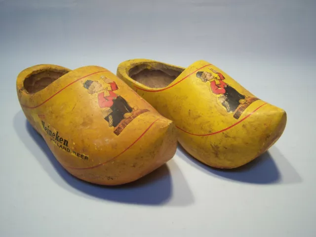 Vintage Advertising Imported Heineken Holland Beer Wooden Dutch Shoes