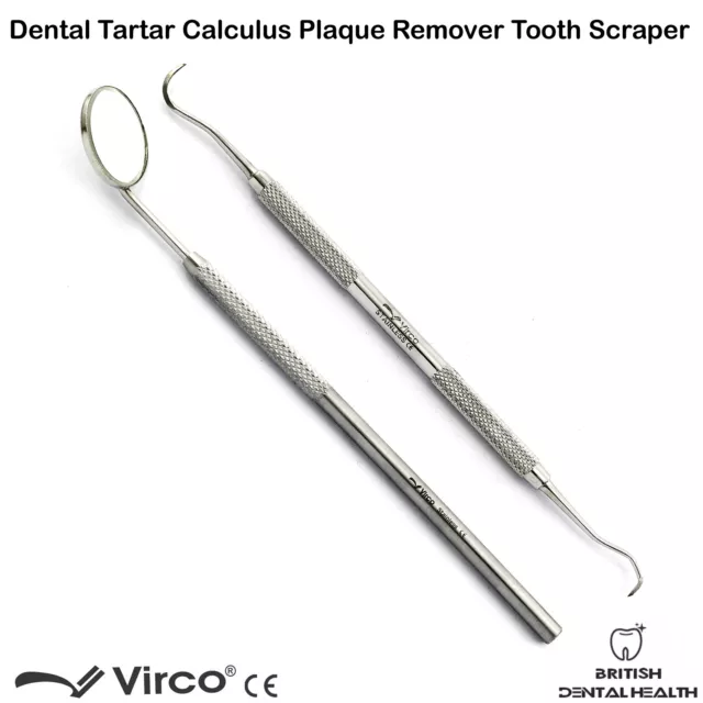 Dental Tartar Calculus Plaque Remover Set Tooth Scraper Mirror Kit Hygiene