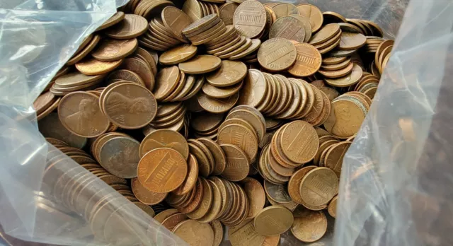 5 LBS bulk copper penny lot 95% copper 1959-1982 approximately 735 coins!
