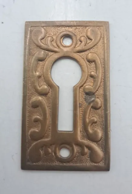 Antique Brass EastLake Design Key Hole Cover Escutcheon Vintage Hardware