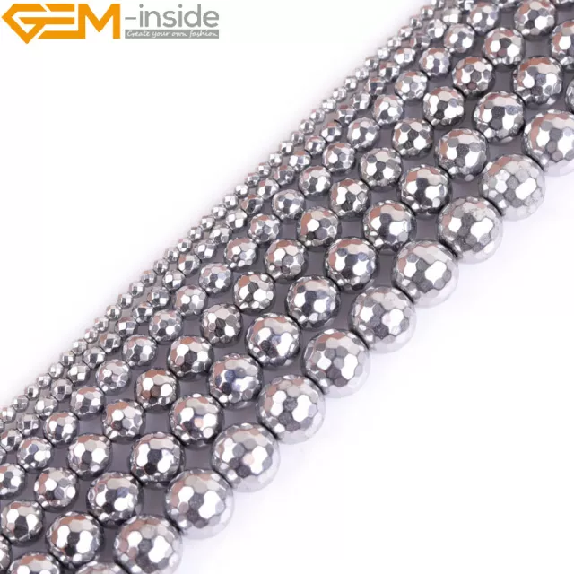 Metallic Coated Hematite Reflections Beads Jewelry Making 15" Non-magnetic