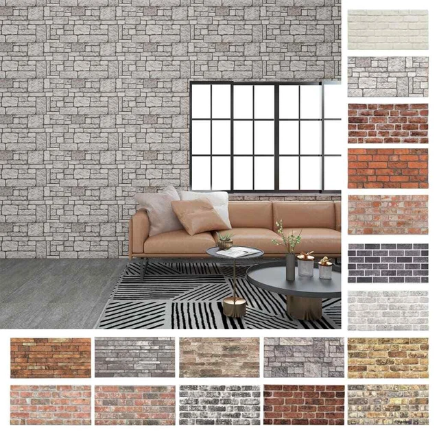 10x Panel de Pared 3D  Diseño Ladrillo EPS Papel Pintado Multicolor vidaXL