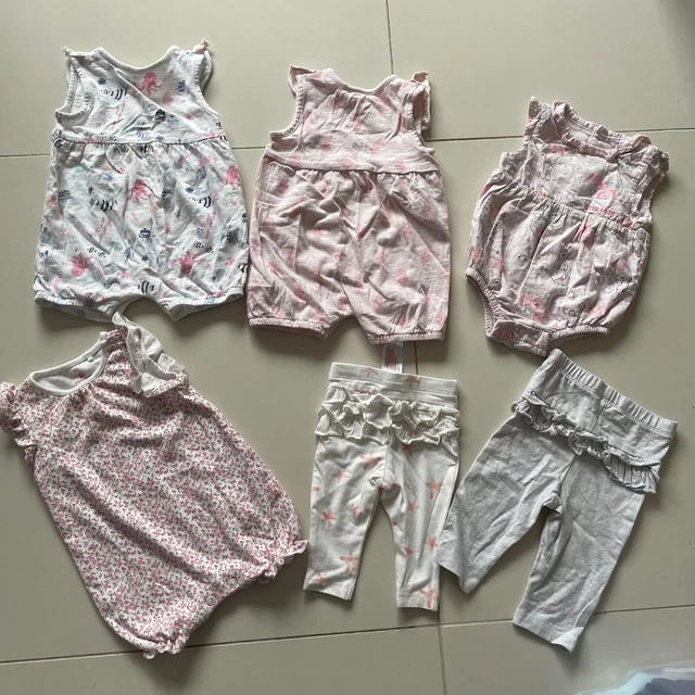 Baby Girls Summer Bundle Rompers/Playsuits and Leggings Tu, Primark, George 0-3m