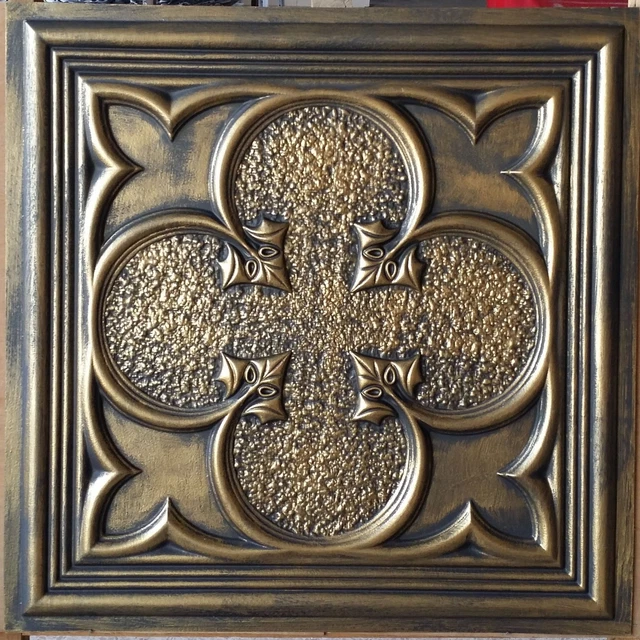 Ceiling tile Faux tin ancient gold decor restaurant wall panel PL35 10pcs/lot