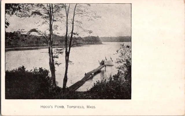 Vintage Postcard Hood's Pond Topsfield  MA Massachusetts c.1907-1915        M325