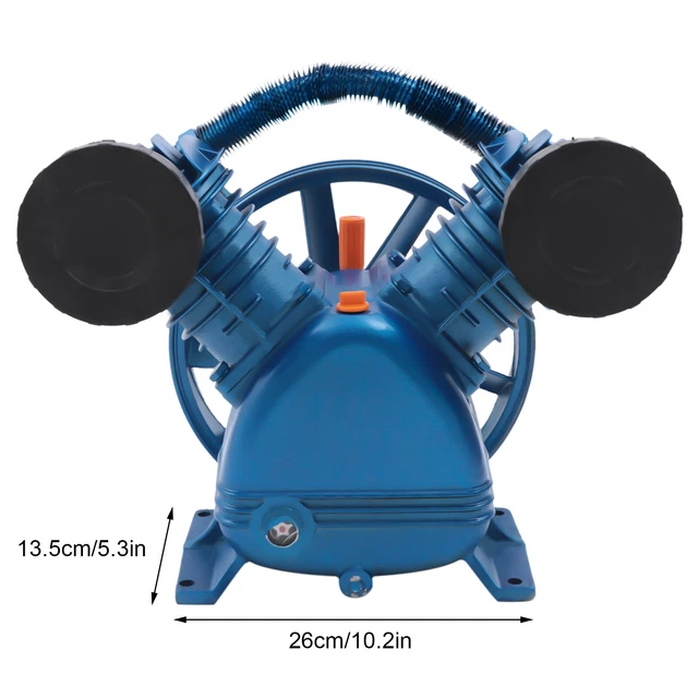 SuhoFutus 3HP Luftkompressor-Pumpenkopf 2065-420L - Ölgeschmierter 2-Zylinder Industriekompressor, 960 U/min, Max. 10 Bar, 79 DB