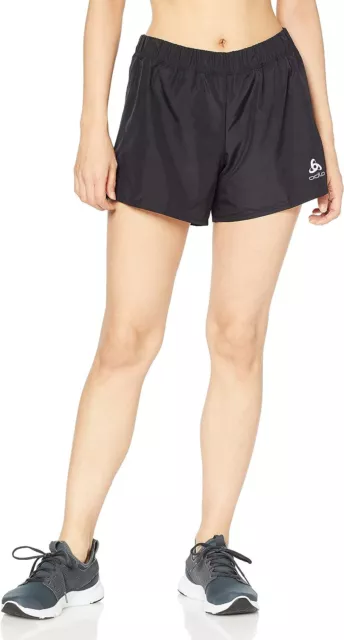 Odlo Damen Shorts Element Sport Kurzehose Laufshorts, Schwarz, L