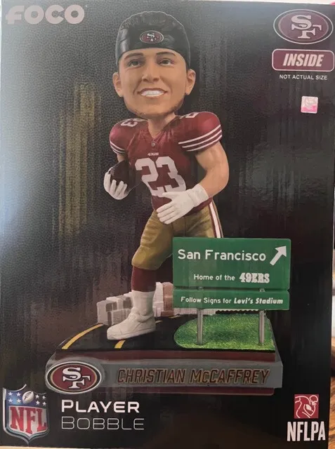 FOCO 49ers Christian McCaffrey Next Stop Bobblehead LOW #102 of 222 SOLD OUT NIP