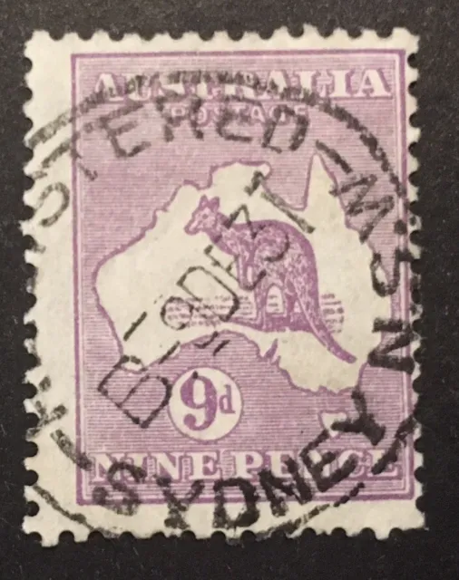Australia Kangaroo 19129/30 VFU 9d Stamp (SG  108)  LH