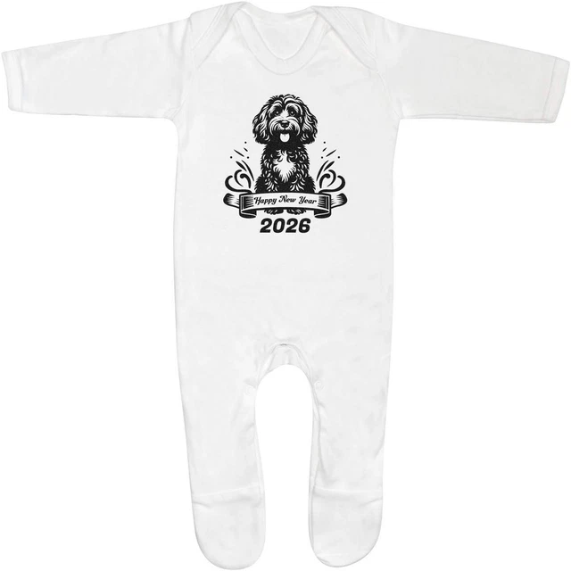 Cockapoo New Year 'COCKAPOO NEW YEAR 2026' Baby Romper Jumpsuits / Sleep suits (SS059644 ...