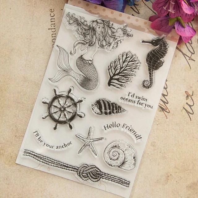 Ozean Thema Silikon klarer Stempel für Kartenherstellung Papier Handwerk Fotoalben zum Selbermachen
