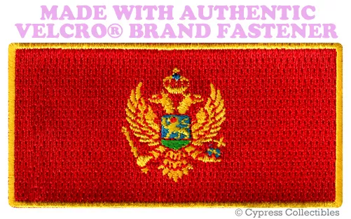 MONTENEGRO FLAG PATCH YUGOSLAVIA EMBROIDERED SOUVENIR w/ VELCRO® Brand Fastener