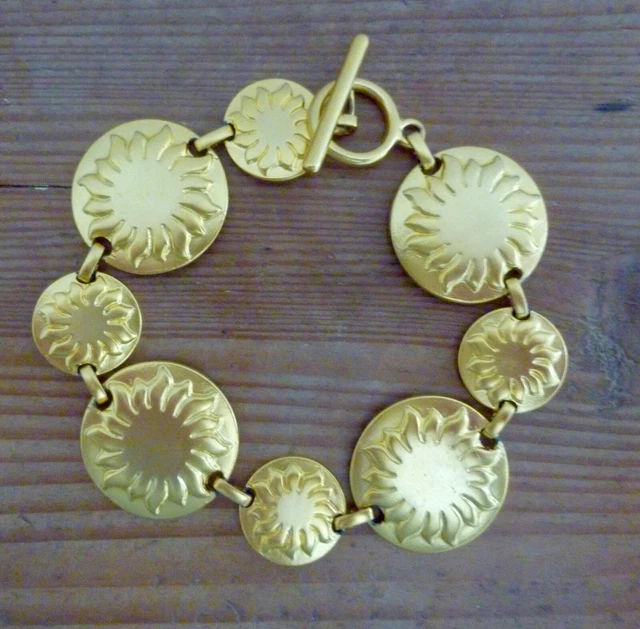 Broche Souleiado En Métal Doré Motif Soleil - Bijou De Provence Occasion Bon état