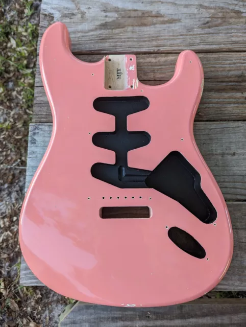 Fender Stratocaster Body Alder Shell Pink Relic made by MJT strat