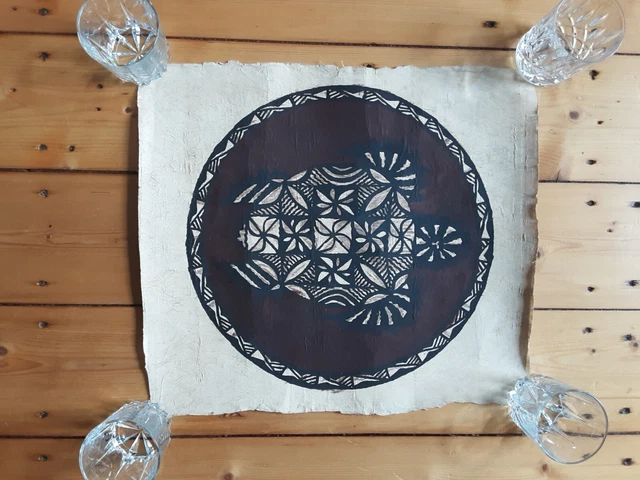 Vintage Turtle Tapa cloth Tonga Tiki Bar Polynesien Südsee Ozeanien