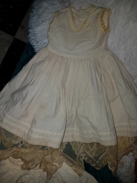 SOUS ROBE et jupon  DE POUPEE ANCIENNE JUMEAU Bebe de 60 à 70 cm