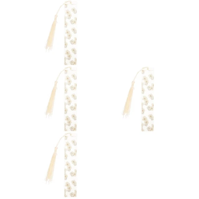 4x Flor Mujer Libro Flor Seca Marcador de Página para Estudiantes Decoración