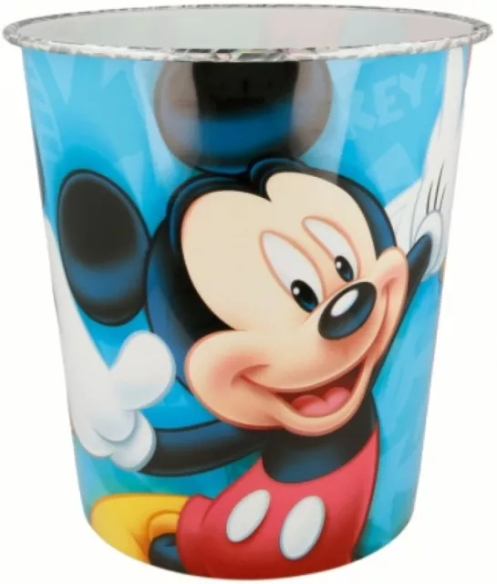 Mickey Maus Micky Mouse Papierkorb Mülleimer Kunststoff-Abfalleimer Eimer 22 cm