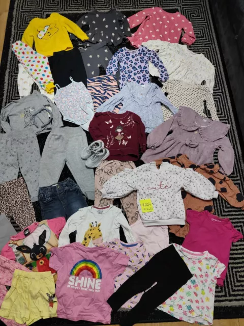 #207💜 Huge Bundle Of Baby Girl Clothes 18-24months NEXT GEORGE PRIMARK H&M FRED