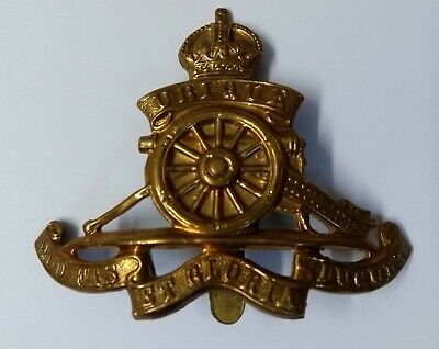 Vintage Royal Artillerie Rois-Mages Couronne Chapeau Badge British Army De Vieux