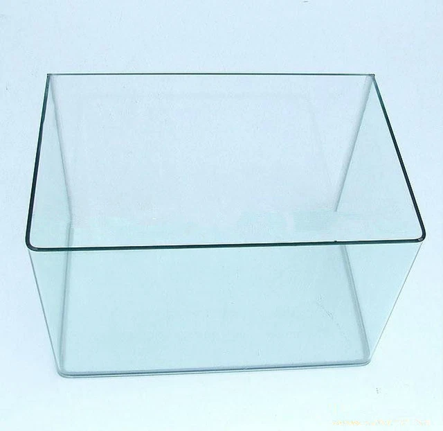 Aquatees Fishland 15.1L Fish Tank Curved Aquarium 350X200X230Mm Shrimp Aquascape