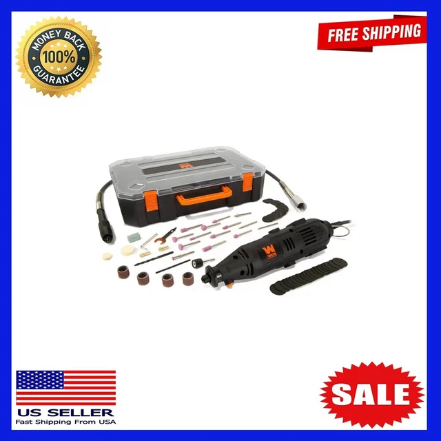 WEN 1-Amp Variable Speed Rotary Tool, 100+ Accessories, Carrying Case And Flex S