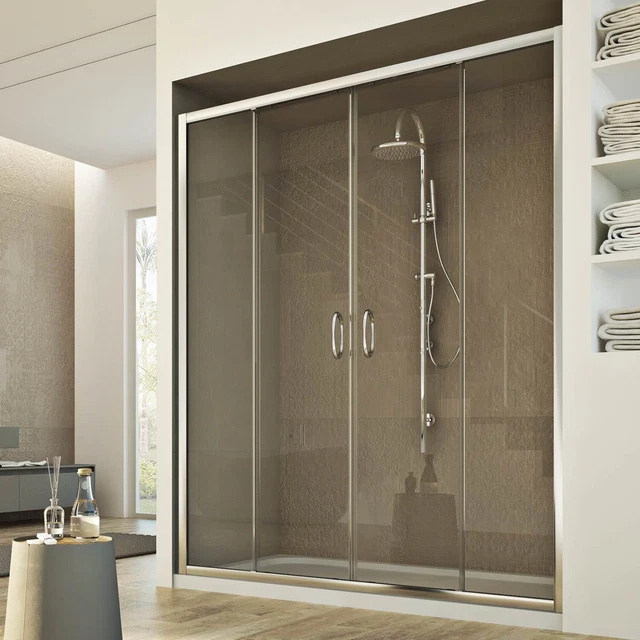 Cabine douche 3 côtés 80x120x80 CM H198 Opaque mod. Young Trio 1 Porte