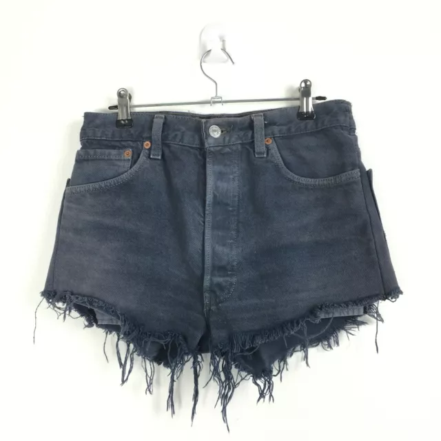 Levis 501 Denim Cut Off Shorts Waist 33 Custom by Grey Daisy Washed Out Black