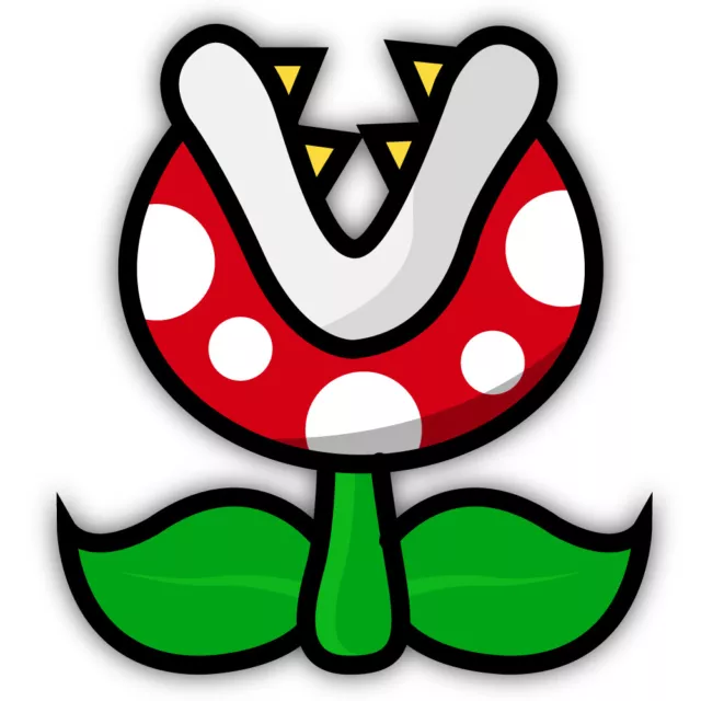 Super Mario Bros. Piranha Plant Shaped Vinyl Decal Sticker