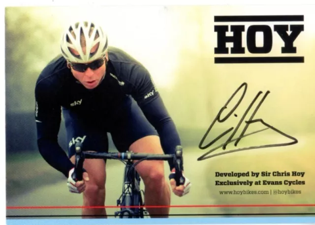 Chris Hoy signed Hoy Bikes PR Card Double Sided Olympics Cycling Autograph