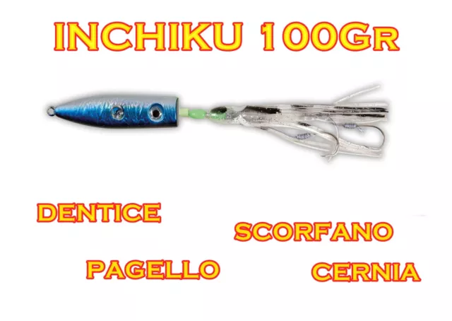 Inchiku 100Gr Blu Esca Artificiale Jig Pesca Vertical Jigging Kabura Dentice