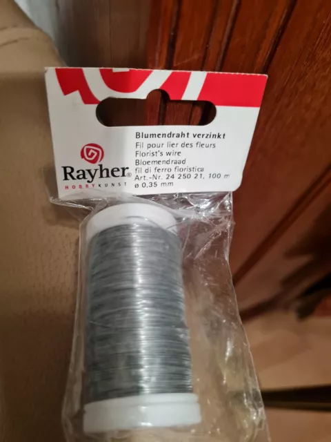 Rayher silber Blumendraht Wickeldraht Bindedraht verzinkt 0,35mm - 100 m