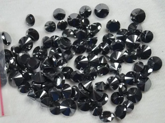 $2410 - 100 piezas de DIAMANTE REDONDO NATURAL NEGRO OPACO DE 0.02 QUILATES...