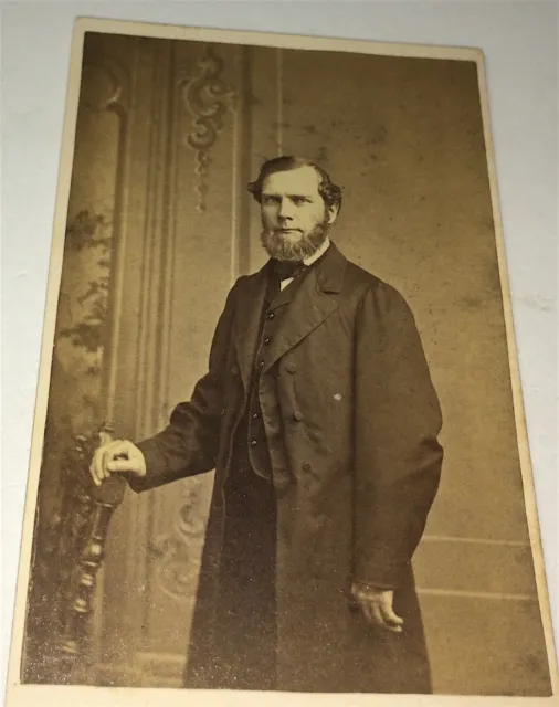 Rare Antique American Civil War Era ID'd Man S.A. Sawyer! C.1865 CDV Photo! US!