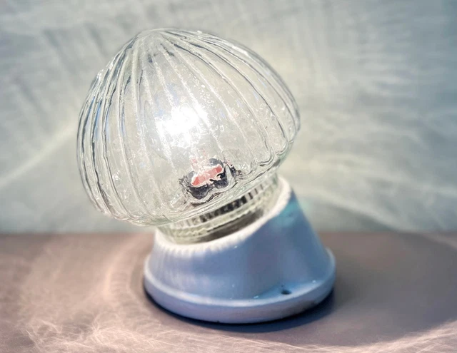 Vintage Retro Textured Glass Soviet Wall Lamp Light USSR Porcelain Fixture 1960s
