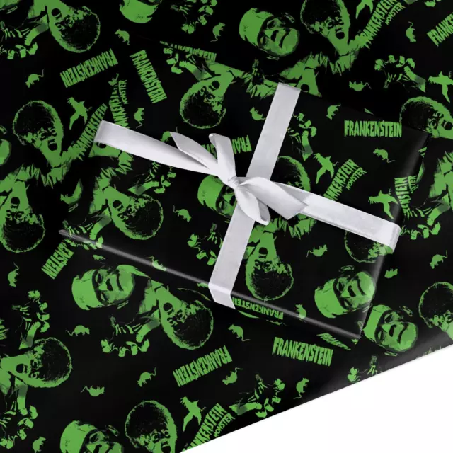 Dyefor Halloween Monster Green Scary Birthday Wrapping Paper Gift Wrap