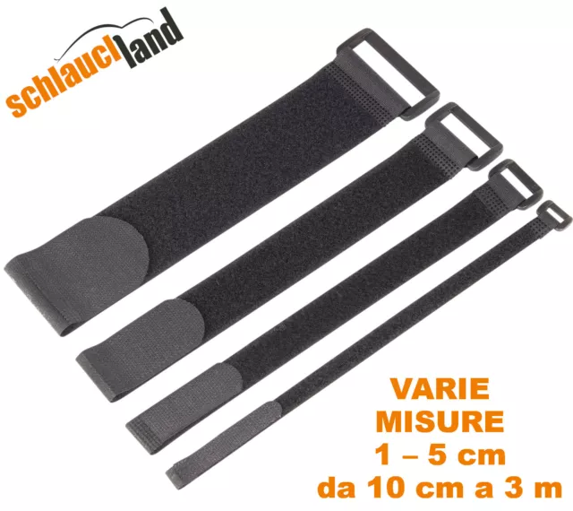 FASCETTE stringicavo VELCRO flessibile cavi tubo FISSAGIO nero serracavo NYLON